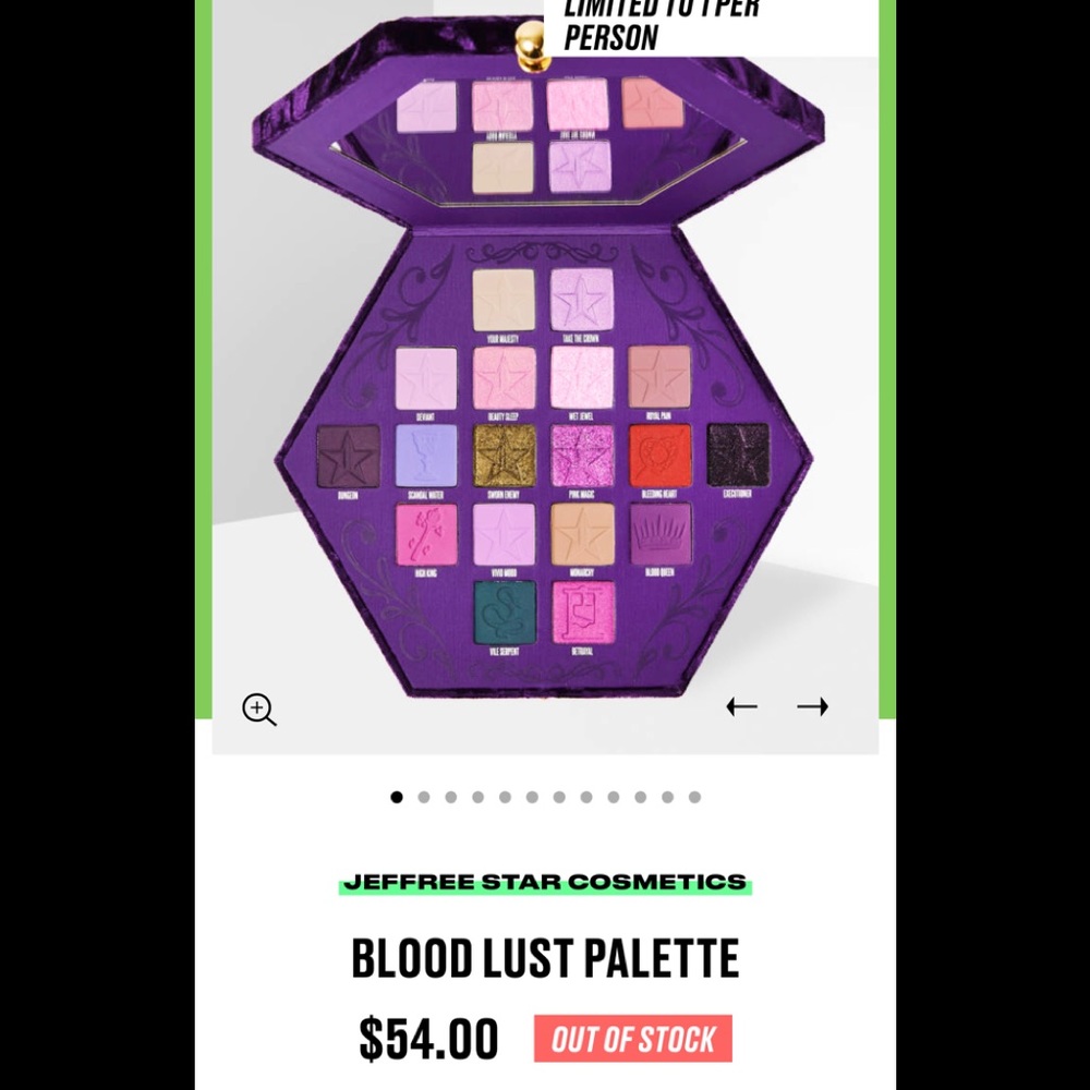 JEFFREE STAR BLOOD 🩸 LUST ARTISTRY PALETTE 🎨